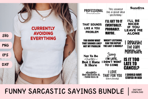 15 Funny Sarcastic Saying SVG Bundle V2