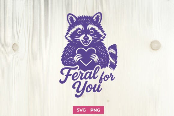 Feral for You SVG PNG, Funny Raccoon