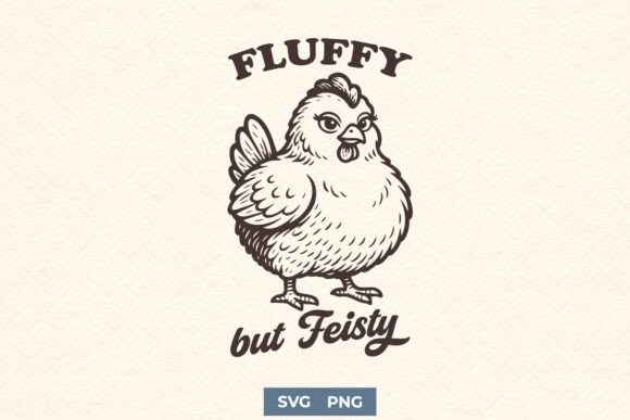 Fluffy but Feisty SVG PNG: A Chicken Graphic with Character