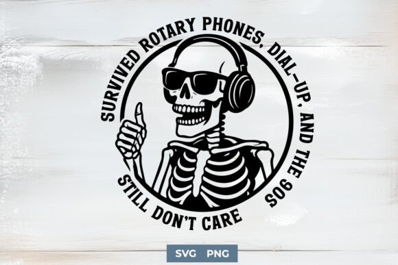 Funny 90s Skeleton SVG: A Retro Embroidery Design That Sticks Around