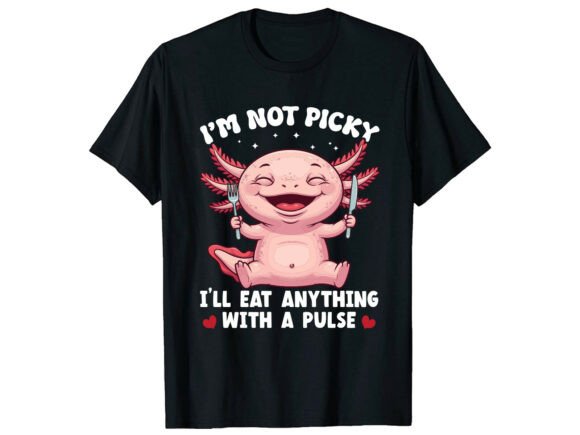 Funny Food Lover Axolotl T-Shirt Design Review for Embroidery Projects