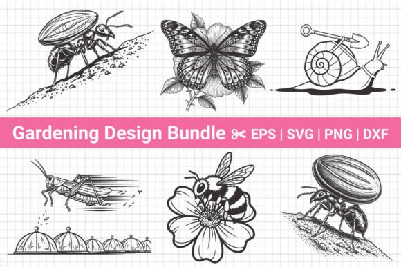 Garden Insects SVG Bundle, Funny Animal