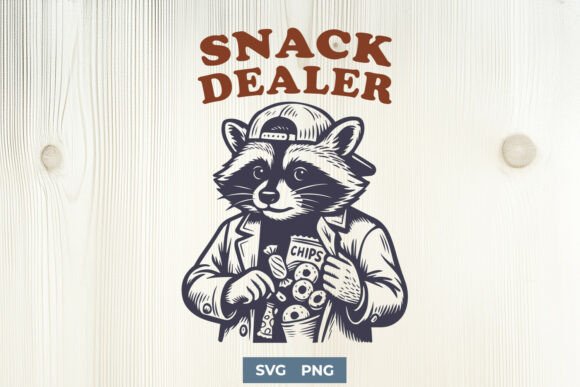 Snack Dealer SVG PNG – Funny Raccoon
